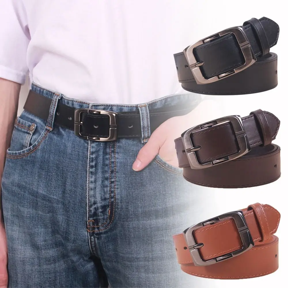 

Vintage Versatile Leather Belt Luxury Brand Man Pin Buckle Waistband Business Leisure Belt