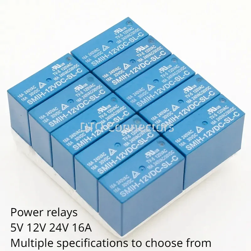 10PCS/lot Power relays SMIH-05VDC-SL-C SMIH-12VDC-SL-C SMIH-24VDC-SL-C 5V 12V 24V 16A 8PIN A set of conversions