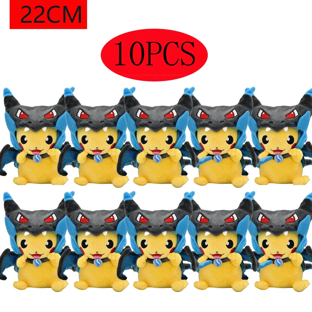 

10pcs Pokemon Pikachu Cosplay Toy Charizard Snorlax Garchomp Tyranitar Hydreigon Anime Eevee Lapras Stuffed Plush Doll!!!