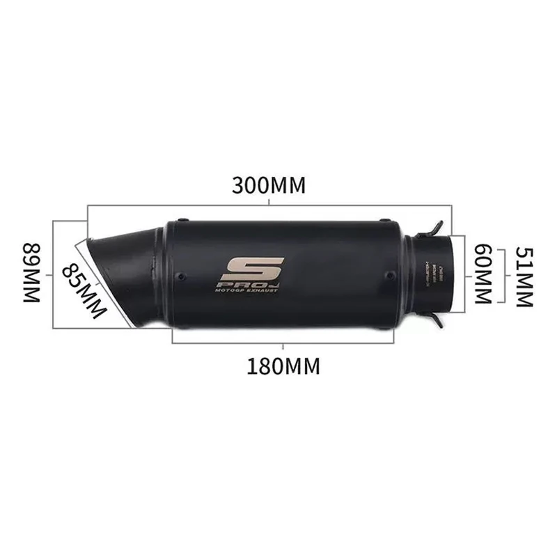51/60 mm universele motorfiets uitlaatpijp rechte uitlaatpijp geschikt voor Yamha Honda racemotorfiets GP-project