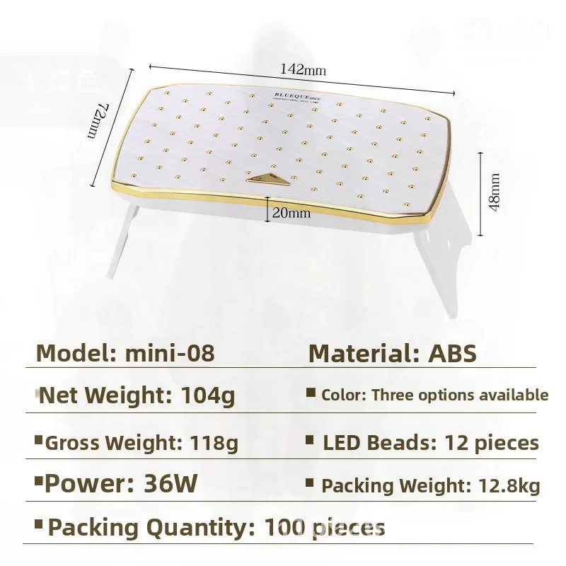 36W draagbare mini-nagellamp Fototherapie Draagbare opvouwbare nagelbaklamp voor nail art polijsten Veelkleurige opties