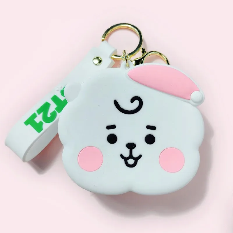 2024 Kpop Coin Bag BT21 Cartoon Anime Kawaii Mini Pouch Change Wallet Headphones Case Cartoon Coin Purse Keychain