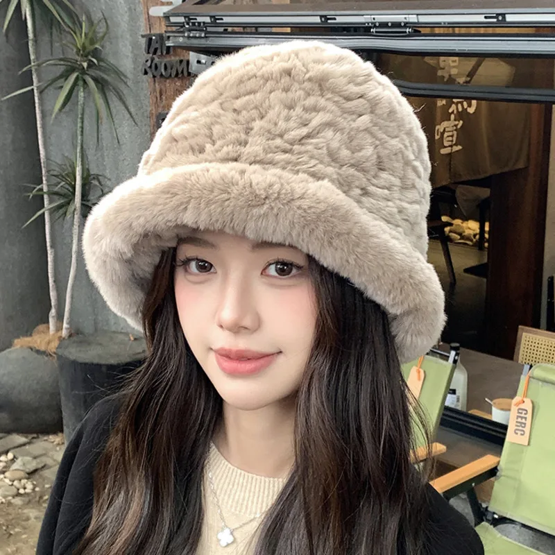 Real Rex Rabbit Fur Fisherman Hat For Women Winter Warm Fur Hat Fluffy Natural Fur Bomber Hat Ladies Luxury Outdoor Fur Caps