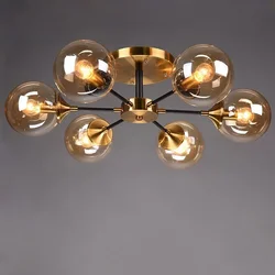 Nordic Living Room Ceiling Lamp LED Glass Minimalist Modern Restaurant Lights Luxury American Home Creative Bedroom  Chandeliers