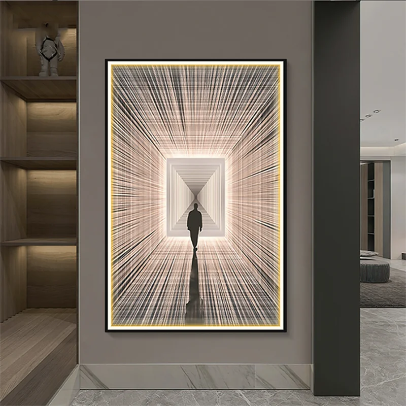 Extended Dimension Entrance Decoration Painting LED Atmosphere Light Luminous Hanging Painting Living Room Corridor Mural Light