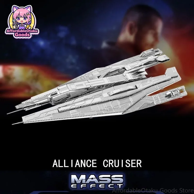 Systems Alliance Style Cruiser 3D Metal Puzzle Stainless Steel Challenging No Glue DIY Model Kit Mini Sci-Fi Spaceship Gift