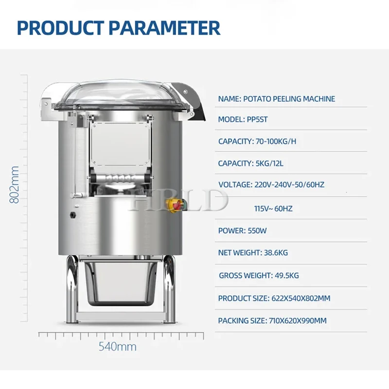 Multifunctional Potato Cleaning And Peeling Machine Electric Sweet Potato Taro Peeling Machine
