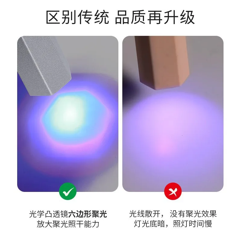 Small manicure one-word lamp, electric-storage nail lamp, quick-drying phototherapy lamp, multifunctional handheld nails lamp to