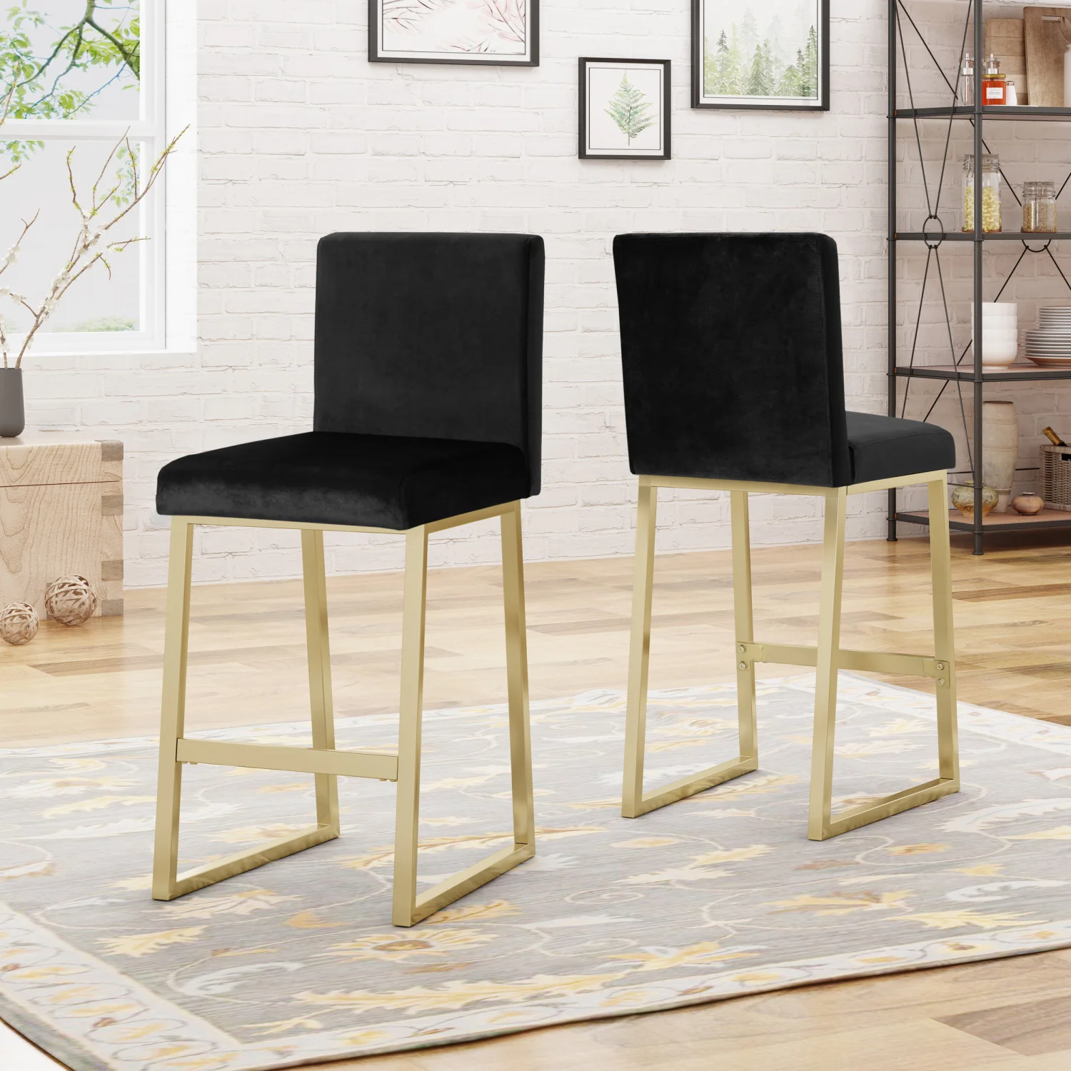 

BARSTOOL: Modern Adjustable Swivel Counter Height Bar Stool with Backrest and Footrest