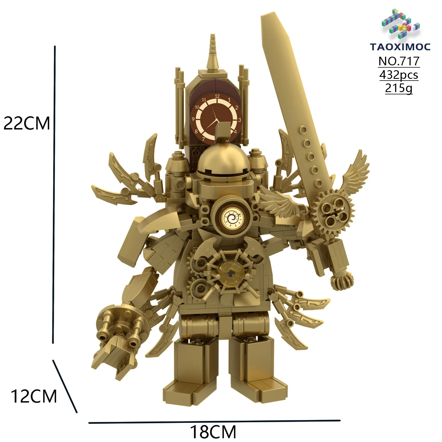 

Skibidi Туалет MOC Абстрактный робот Строительные блоки Совместимы с LEGO Fat Cute Gold Titan Часы Человек Модель Кирпичи Игрушки