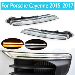 Car Daytime Running Light Day Light For Porsche Cayenne 2015 2016 2017 LED DRL Driving FogLamp Car Light 7P5941181J 7P5941182J