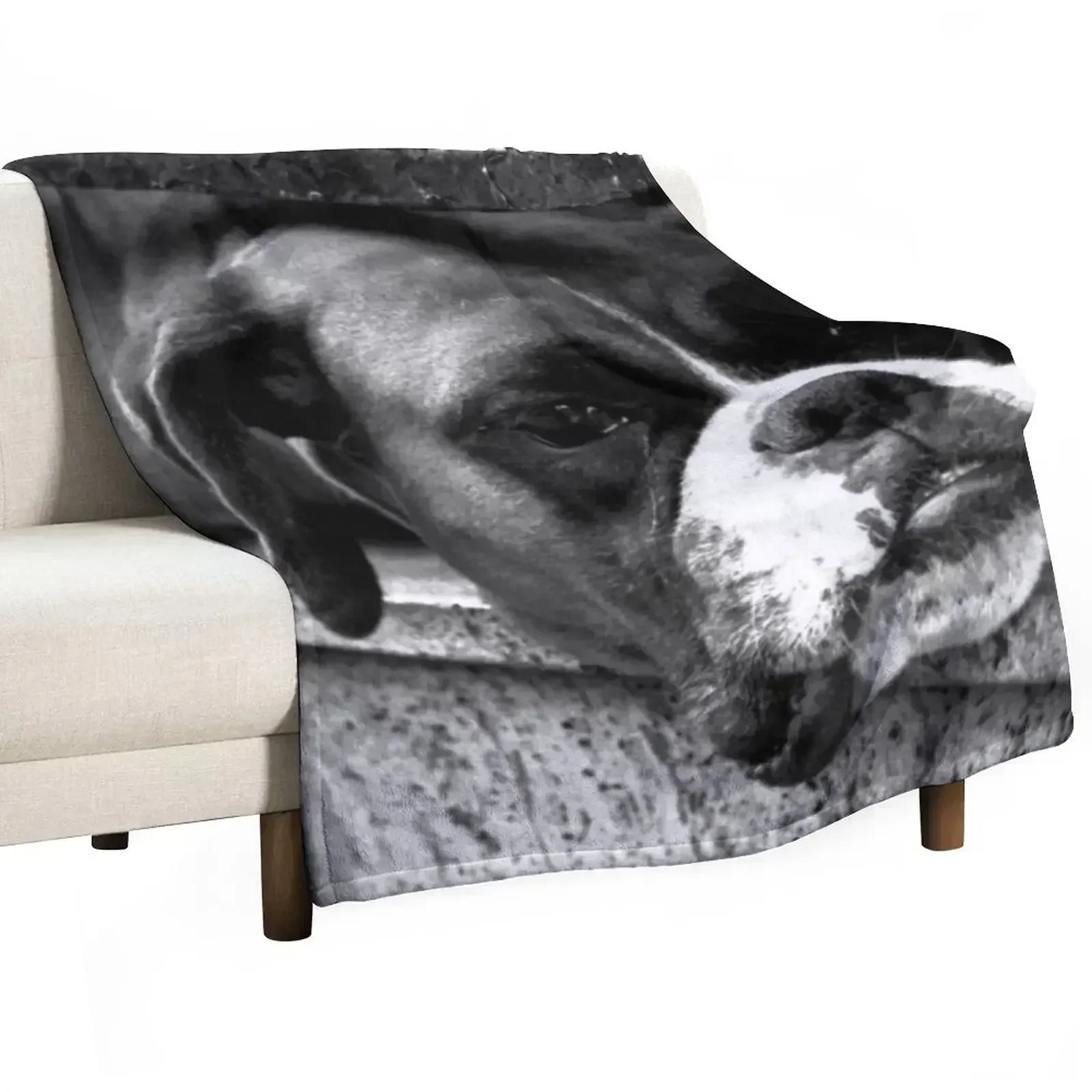 Boxer Dog On Windowsill Throw Blanket Bed Fashionable Blankets For Bed Baby Shaggy Multi-Purpose decorative Blankets