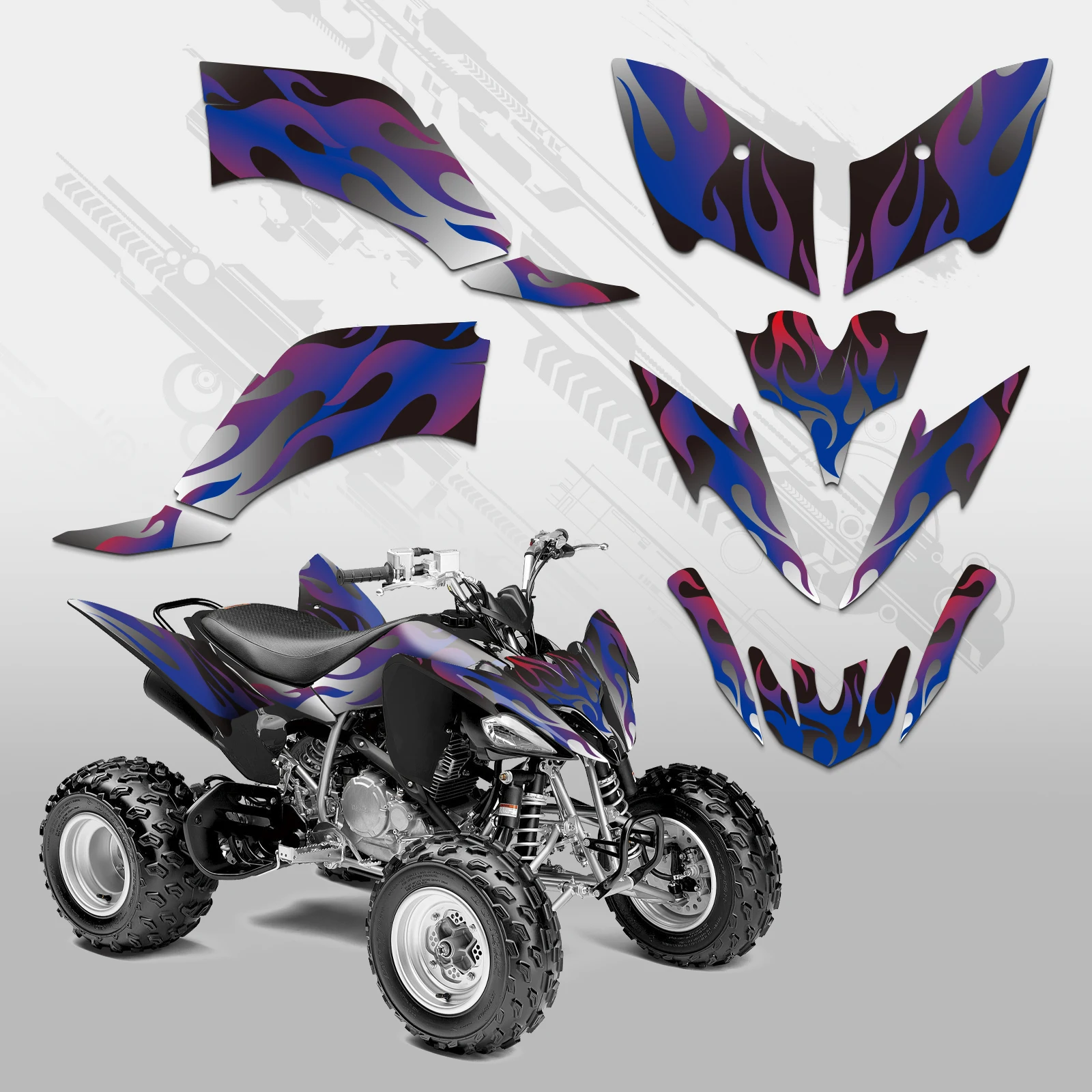 NICECNC For Yamaha Raptor 250 YFM 250 2008-Present ATV Motorcycle Graphic Background Decals Sticker Kit Customize 2009 2010 2011