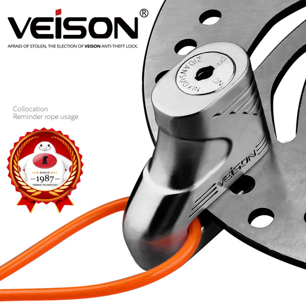 VEISON Motorcycle Lock Bike Security And Anti-theft Brake Bike Lock Moto Locks Waterproof Brakes Disc Motorbike Lock 3 Colors