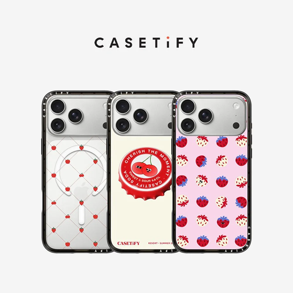 

CASETiFY Holiday Series Strawberry Berry Sweetheart Magnetic Drop-proof Case for iPhone 13 14 15 16 17 Pro Max Air Protect Cover