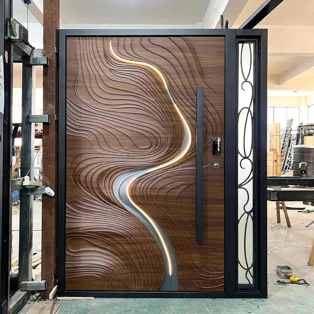 Factory Customization Villa Entrance Door Complex Engraving Aluminum Alloy Hinged Doors High Quality Heavy Duty Security Doors