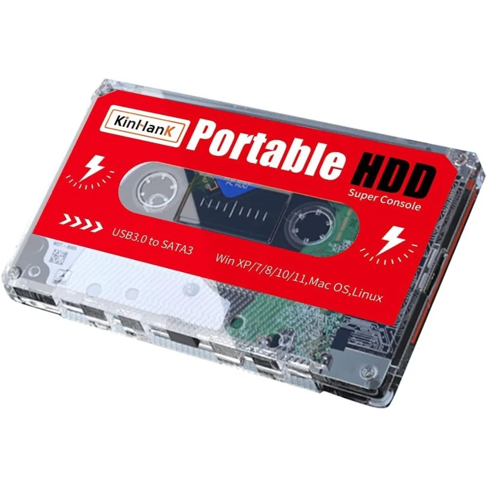 محرك الأقراص الصلبة الخارجي المحمول 2 تيرابايت مع 120000 الألعاب الكلاسيكية المحملة مسبقًا Batocera 33 نظام الألعاب الرجعية التوصيل اللعب للكمبيوتر المحمول