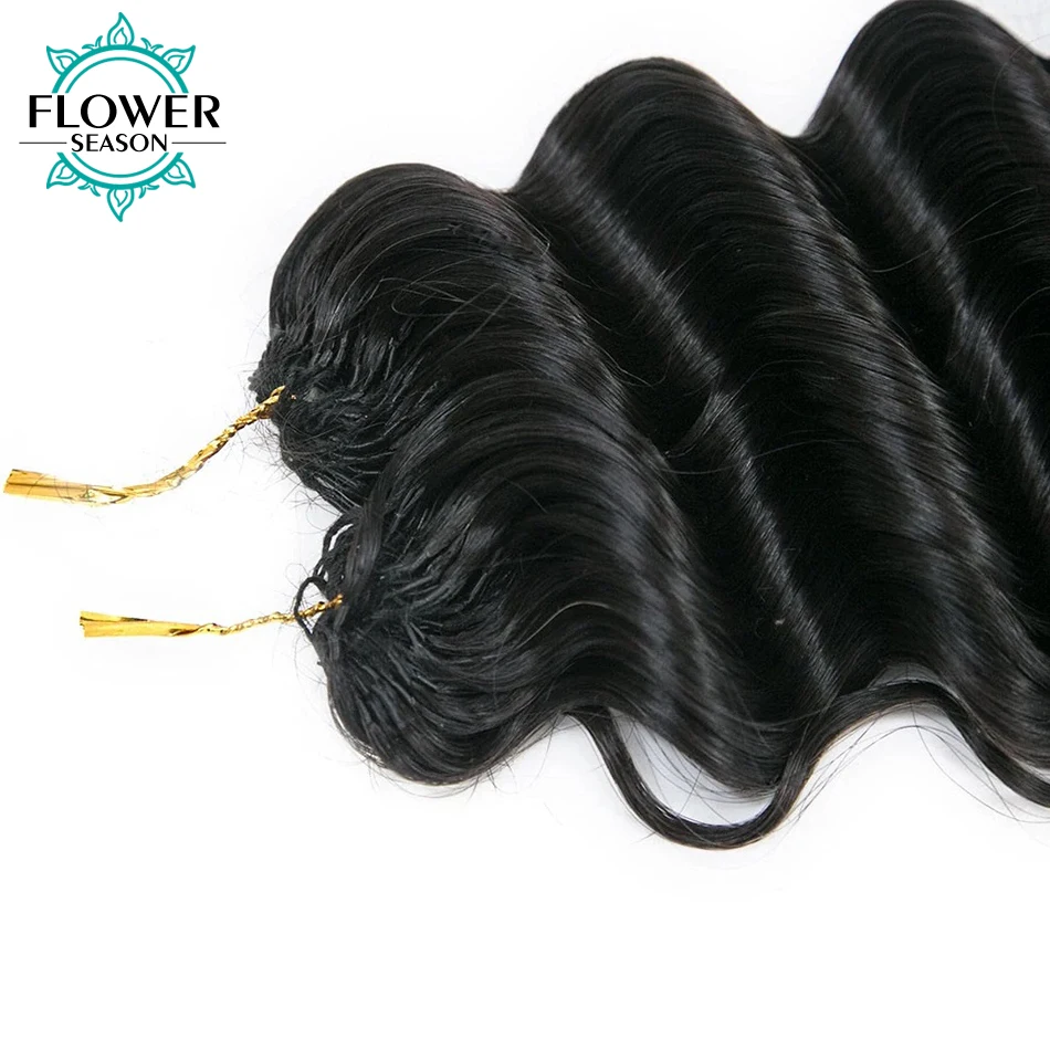 Deep Wave Crochet Human Hair Knotless Pre-Separated Crochet Hair Extensions 100% Human Hair Reusable 120g/Pack 100strands