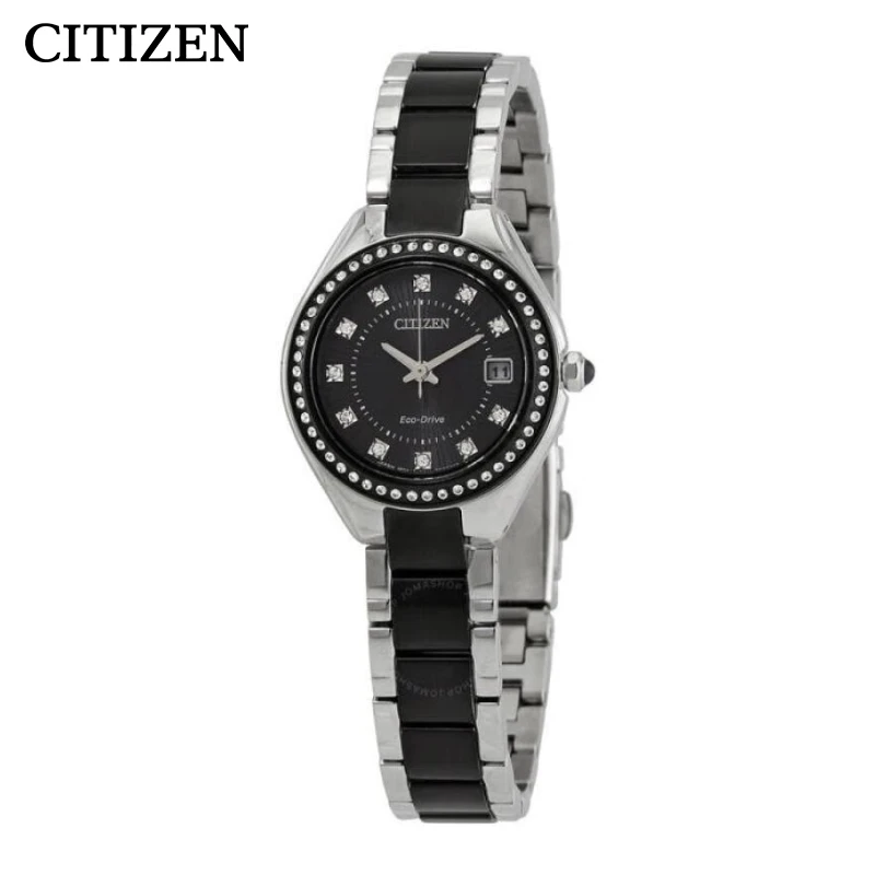 Original CITIZEN Women\'s Watch Eco-Drive luxury fashion 100m Waterproof  Stainless steel strip  EW2558-88E