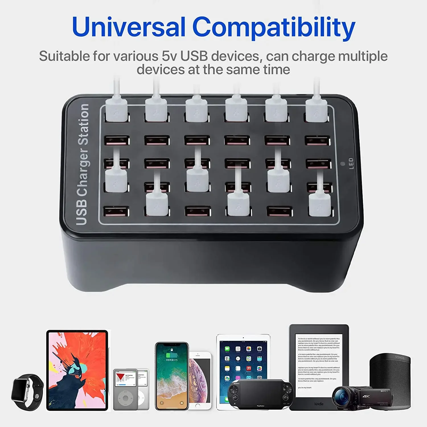 USB Charger 10 15 20 25 30 60 Ports HUB 300W Universal Wall Desktop Fast Charging Station Dock for Mobile Phone Power Adapter