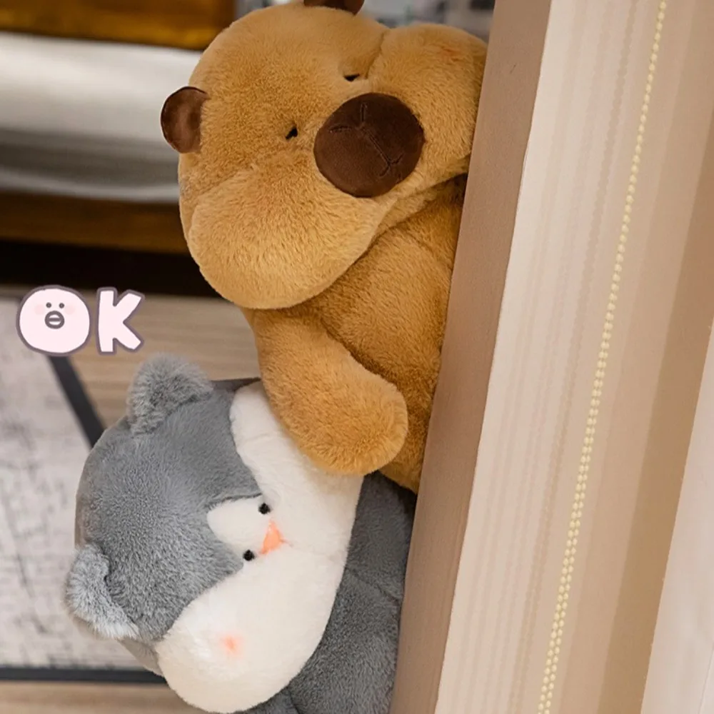 

Мягкая подушка для сна в виде мультяшной капибары, пушистая, имитация сибирского хаски, милый декор для дома