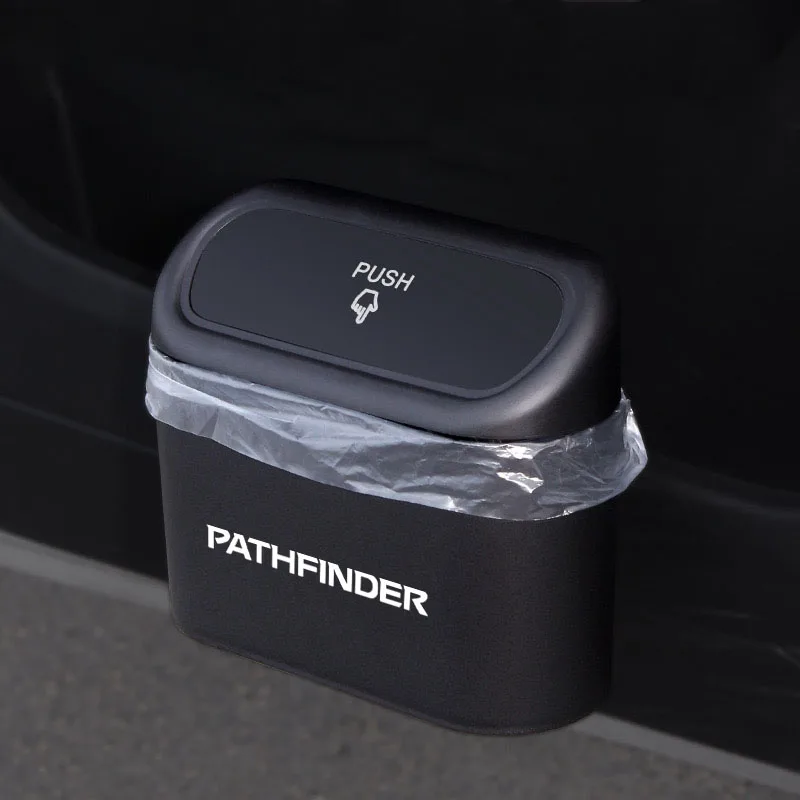 

Car Clamshell Trash Bin Hanging Vehicle Garbage Dust Case Storage Box for PATHFINDER Auto Accesiories