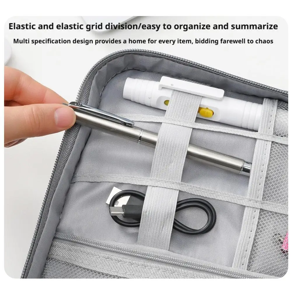 ثلاث طبقات المحمولة نزهة حقيبة رقمية كابل بيانات سماعة القرص الصلب العرض حقيبة يد ملحقات إلكترونية تخزين حقيبة مستحضرات التجميل