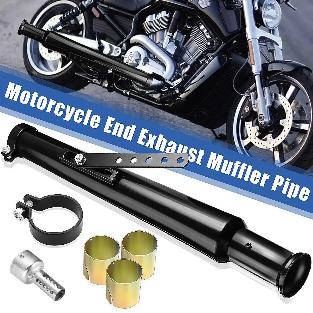 Motorfiets Uitlaat Retro Vintage Klassieke Galvaniseren Escap Moto voor Cafe Racer Bobber Chopper Custom