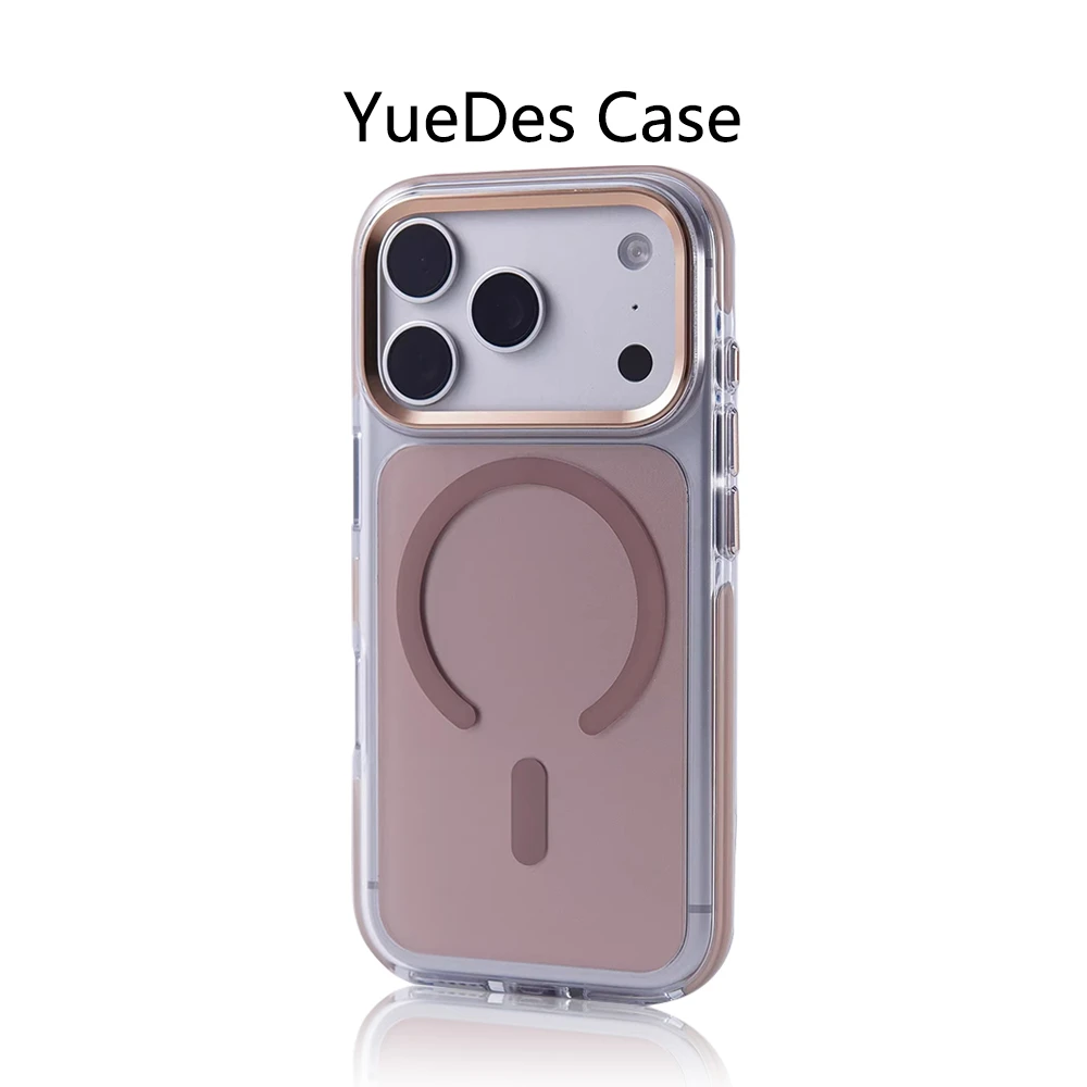 Przezroczyste, odporne na wstrząsy etui z magnetycznym zderzakiem do iPhone 18 17 Pro Max, kompatybilne z Magsafe, zabezpieczone przed upadkiem, z funkcją bezprzewodowego ładowania i metalową osłoną obiektywu. — zdjęcie produktu 2