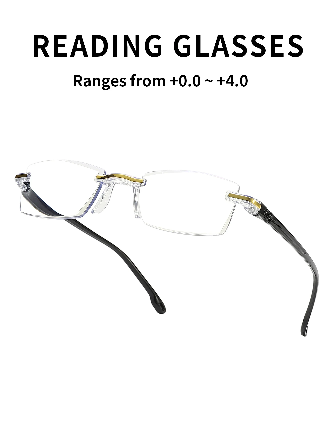 European and American rimless reading glasses,fashionable and minimalist,comfortable to wear, and effective in relieving fatigue