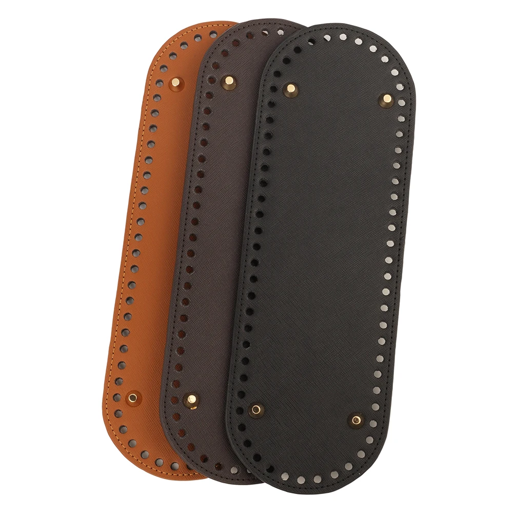 30*10 سنتيمتر اليدوية جلد طبيعي البيضاوي قاع طويل ل محبوك حقيبة قاعدة حقيبة يد وسادة مع ثقوب DIY بها بنفسك حقيبة كروشيه أسفل الملحقات