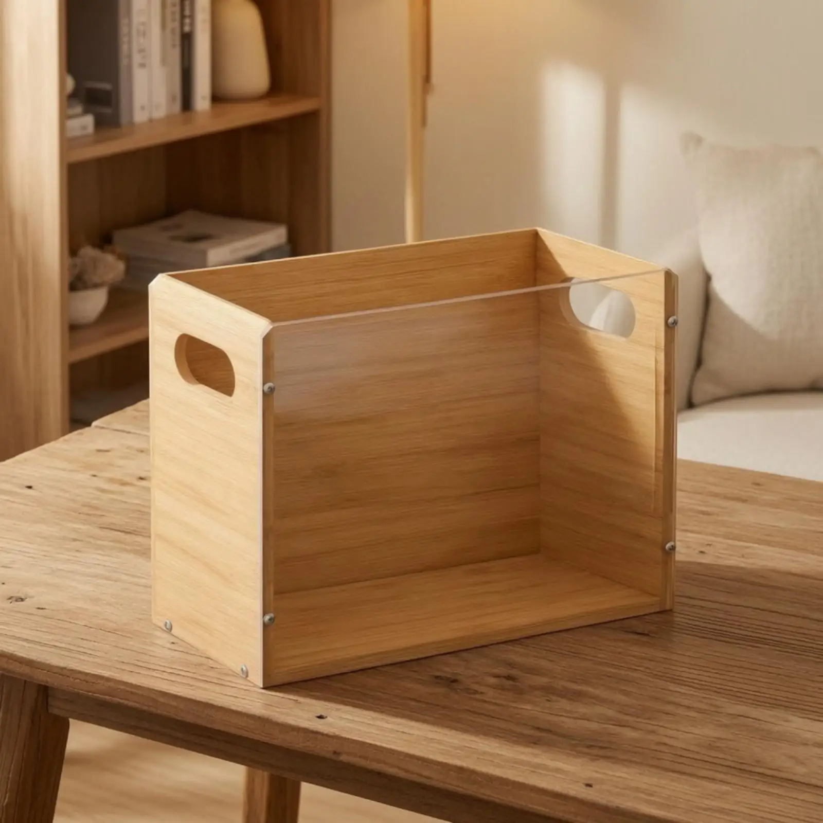 Bamboo Hanging File Folder Rack Desk Organizer for Wall Mount Paper Storage Holder