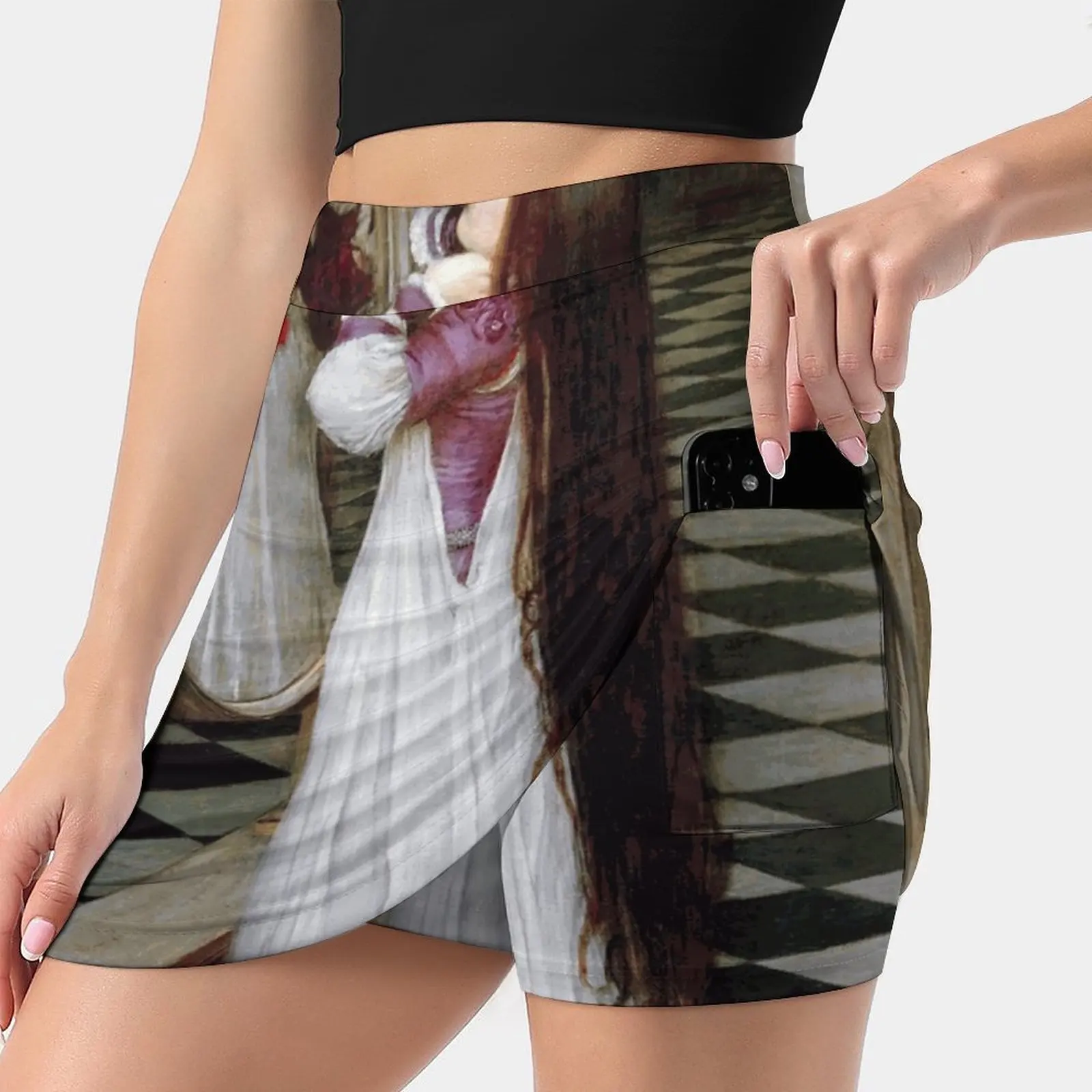 Mariana In The South - John William Waterhouse Women Tennis Skirts Golf Badminton Pantskirt Sports Phone Pocket Skort