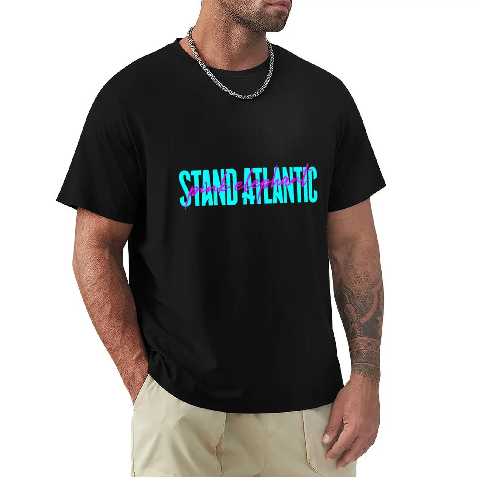Stand Atlantic Pink Elephant - Blue T-Shirt Running Performance Short Sleeve Tee