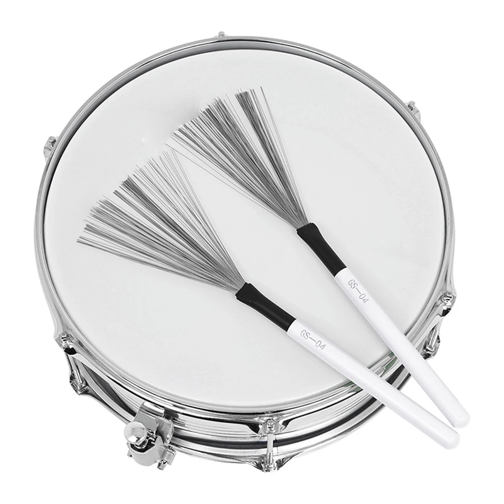 

1Pair Drum Brush Maple Wood Handle High Carbon Steel Wire Practical Durable for Drum Set Jazz Drums Percussion Instrument
