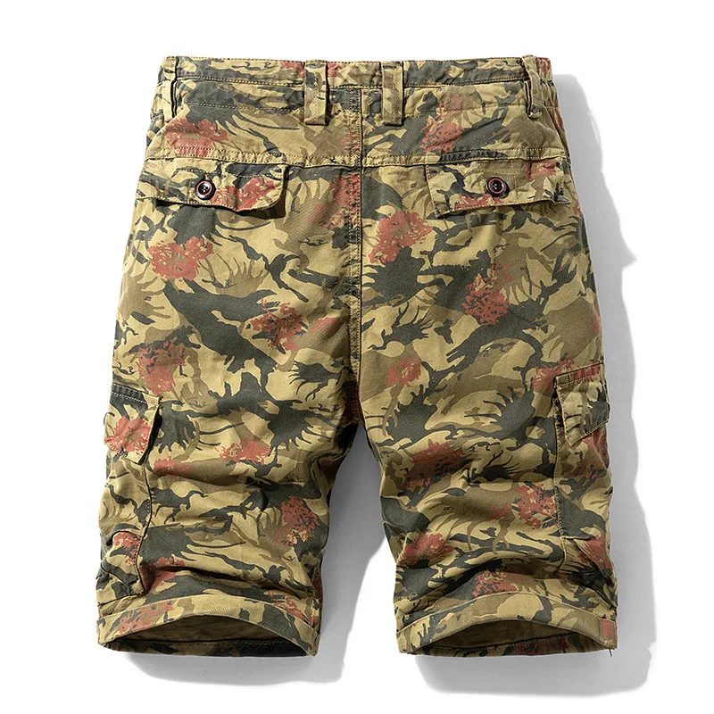 2025 New Summer New Camouflage Tactical Cargo Shorts Men Khaki Jogger Military Cargo Shorts Men Cotton Casual Loose Men Shorts