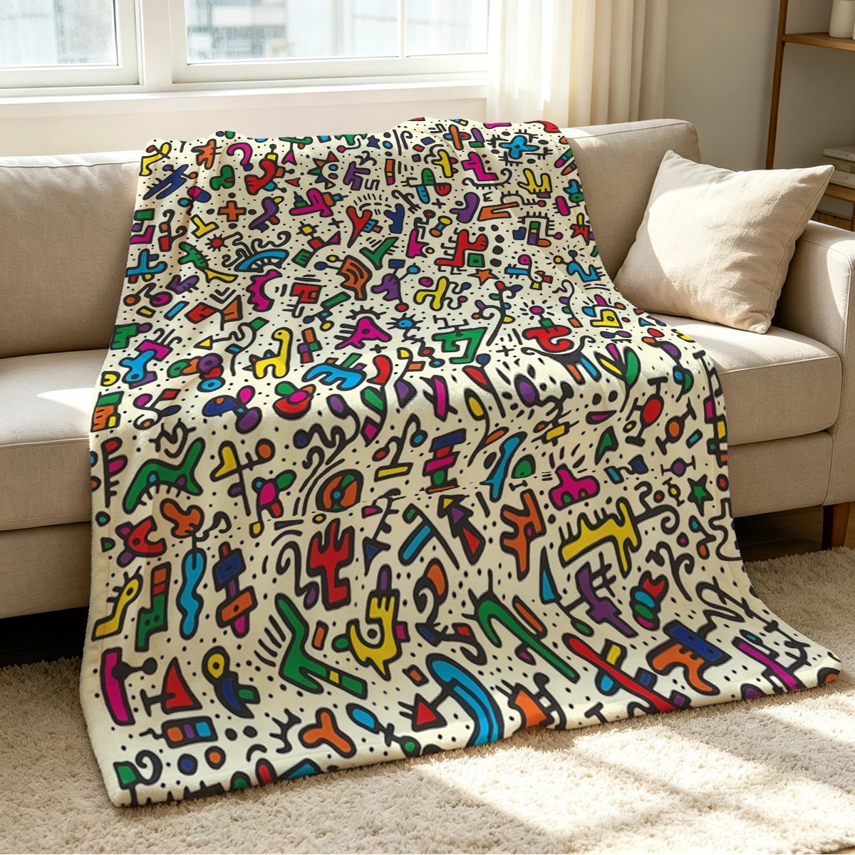 Chaos Fun Blanket Soft Cozy Throw for Sofa Bed Festive Holiday Decor Gift for Kids and Adults,Lightweight and Warm