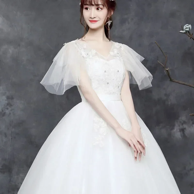 Plus Size Wedding Dress New Korean Style Minimalist Elegant Bride Large Size Wedding Dresses Show Thin Abito Sposa Semplice