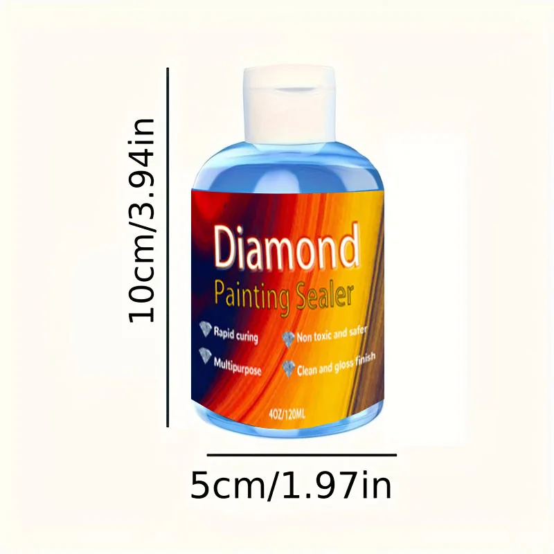 4/8oz Diamond Art Sealer With Brushes Permanent Hold & Shine Effect Sealer Puzzle For Puzzles Card DIY Color Image & Paper Craft