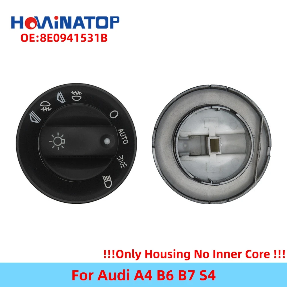 HOWINATOP 8E0941531B Only Housing No Inner Core Headlight Fog Light Switch Cover With AUTO Gear For Audi A4 B6 B7 S4