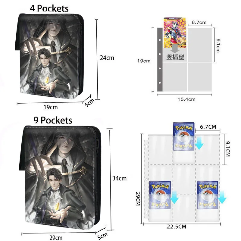 Lord of the Mysteries Card Binder Zipper 4/9 Pocket Anime Trading Game Cards Album Holder Book Folder with 50 inner Pages