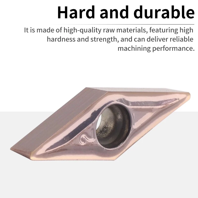 VOKET pisau bubut berbentuk berlian dengan mata pisau bulat luar VBGT110302/04-1L/MF untuk baja tahan karat, sisipan pisau tajam