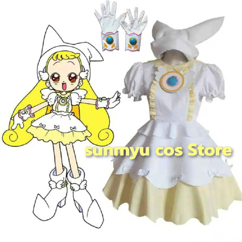 أزياء Ojamajo Doremi Makihatayama Hana التأثيرية مقاس مخصص فستان أبيض سحري من DoReMi #1