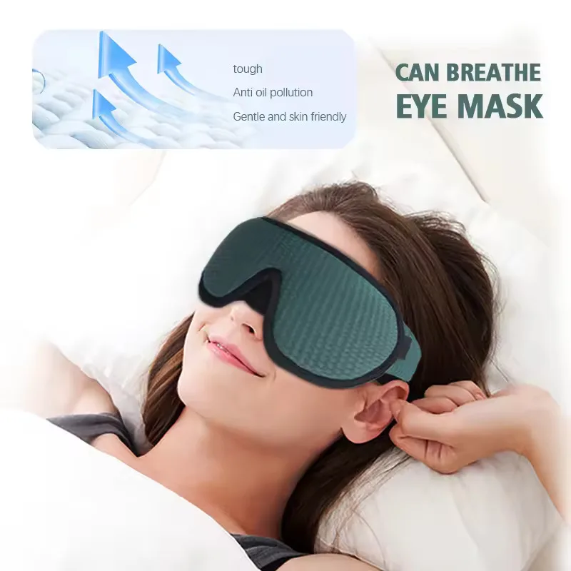 Maschera per gli occhi per il sonno con contorno 3D adatta per i dormienti laterali -100% oscurante, morbida e antistress - Adatta per i viaggi in pisolino, lo yoga