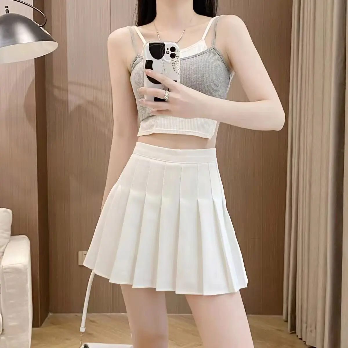 2024 new Yun Yin safety tennis skirt XS-XXXL gym golf sports pleated skirt sexy women sports fitness shorts high waist skirt