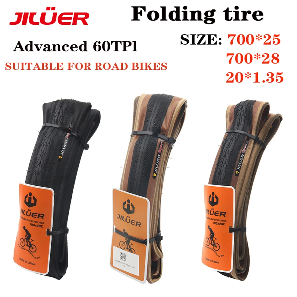 JILUER Road Bike Tyre 700x25c 700x28c Folding Bike Ultra Light Tire 20x1.35 Advanced 60TBI Wear-resistant Tyre Bike Accessories