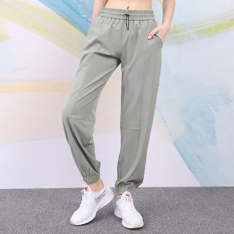 Nadanbao Elastic Waist Loose Sweatpants Women Running Cuffed Pants Fashion Casual Yoga Pants Fitness Exercise Long Pants