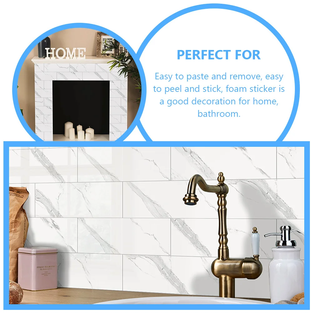 

9 pcs Wall Stickers 3D Waterproof Adhesive Tile Decal For Bathroom Kitchen Home Decor Self Stick Renovation
