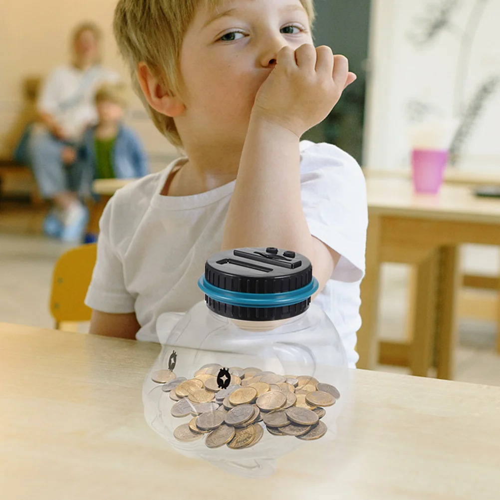 Banco de moedas digital transparente forma de porquinho contagem pote de dinheiro pote de poupança digital tela lcd caixa de armazenamento de moedas precisa