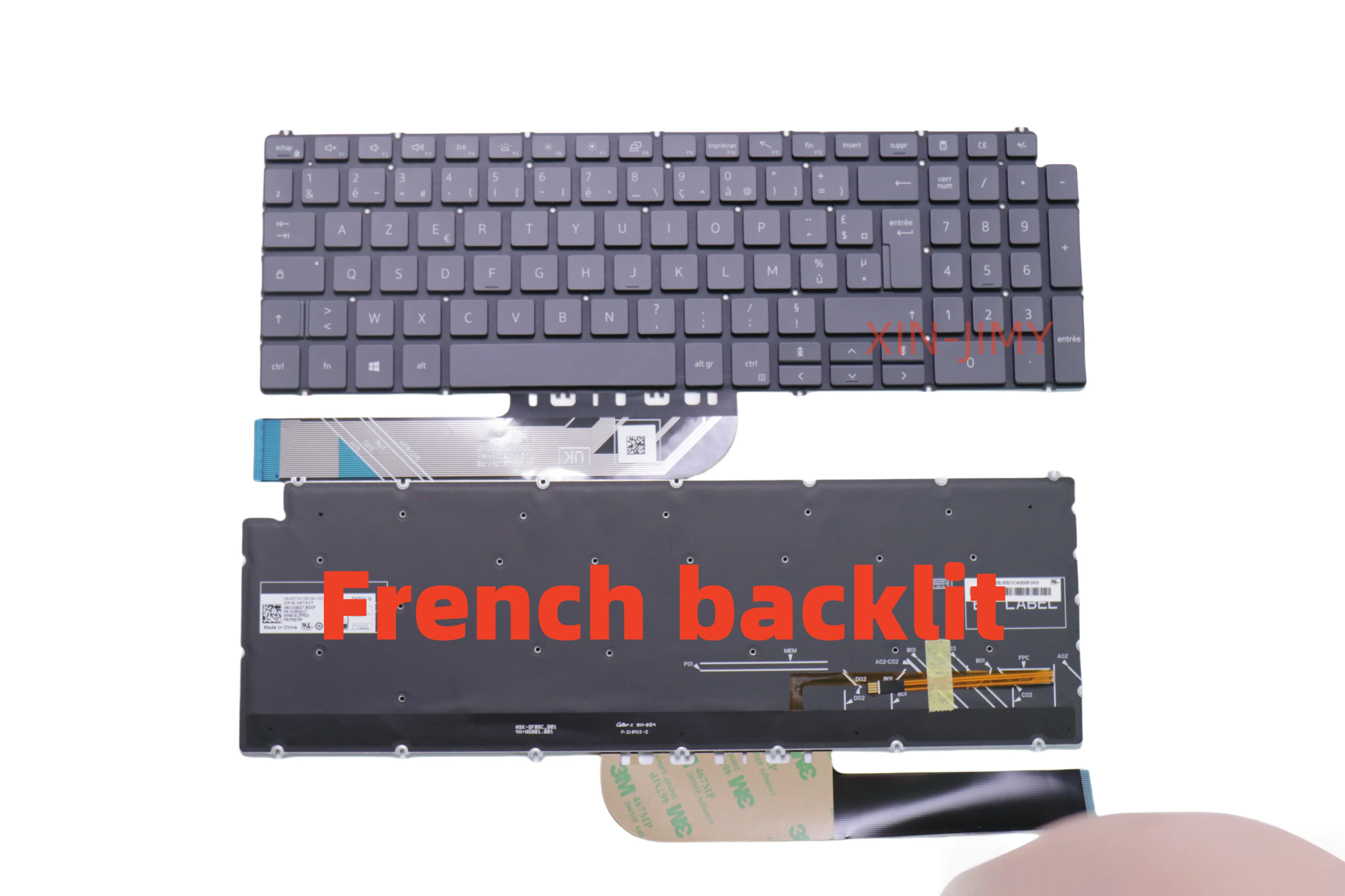 

Клавиатура AZERTY с французской подсветкой для Dell Inspiron 5580 5584 5590 5593 5594 5598 7591 0TJFR5 TJFR5 FR, черный